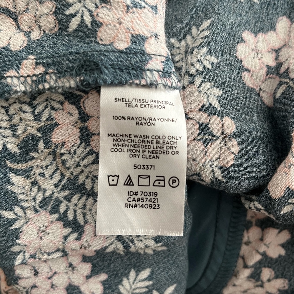 LOFT Blue Floral Button Dress Size 2 - Picture 9 of 9